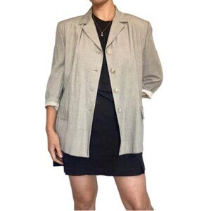 Holt Renfrew Blazer Jacket Size 16 Structured Fit Old Money Minimalist Style